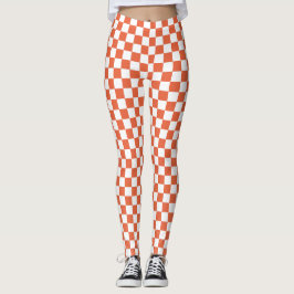Leggings Spandex Verificadas Laranja e Branco