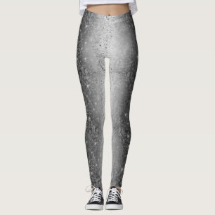 Leggings Sparkle de brilho metálico preto e branco