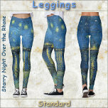 LEGGINGS - "Starry Night O.T.R" - van Gogh<br><div class="desc">Uma imagem de "Starry Night Over the Rhone" de Vincent van Gogh é mostrada nessas leggings coloridas. Disponível em cinco dimensões femininas (XS, S, M, L, XL). Consulte a descrição "Sobre este produto" abaixo para obter informações gerais sobre o tamanho e o produto. Por padrão, a imagem cobrir todo o...</div>