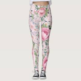 Leggings Suaves De Comprimento Da Cápsula Floral C