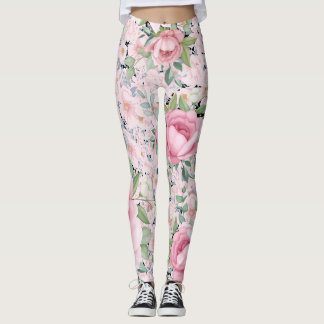 Leggings Suaves De Comprimento Da Cápsula Floral C