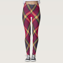 Leggings - Tartã Escocesa Vermelha Amarela