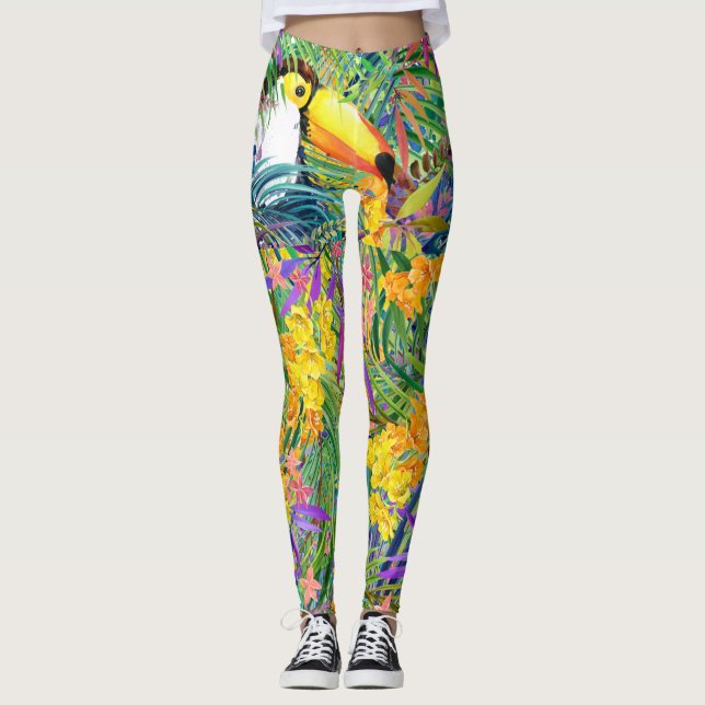 Leggings Táticas Tropicais de Moda pop (Frente)