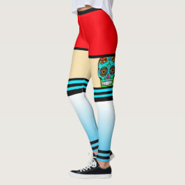 Leggings Tatuagem de Crânio de Açúcar