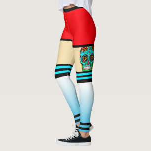 Leggings Tatuagem de Crânio de Açúcar