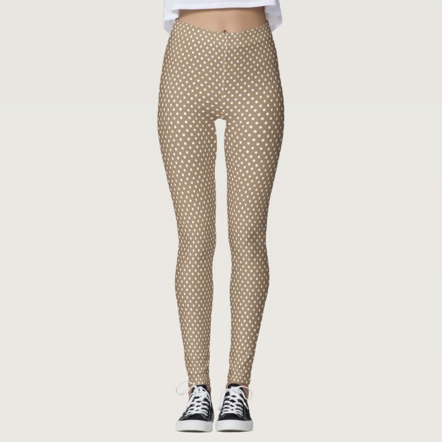 Leggings Taupe com Bolinhas para Qualquer Ocasião (Frente)