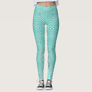Leggings Teal chavron zigzag "Ratti_Creative_Arts"