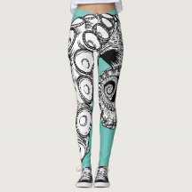 Leggings Tentacle Octopus verde-claro
