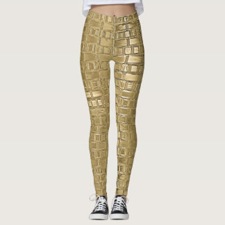 Leggings texturizadas de tijolos com Shimmer Metál