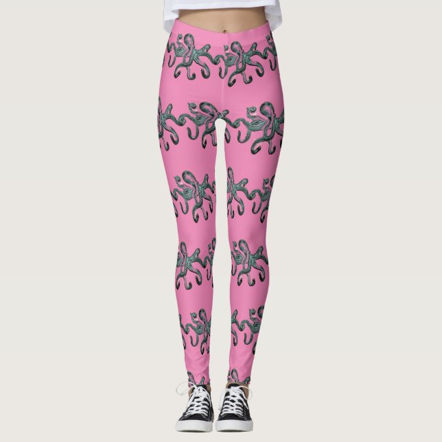 Leggings Thunder_Cove de Octopus Azul (Frente)