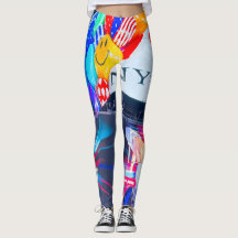 Leggings Time Square Design Nova York