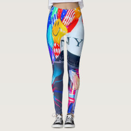 Leggings Time Square Design Nova York