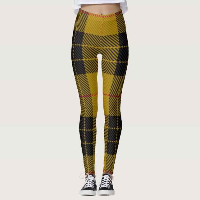 Leggings Tradicionais Escocesas Amarelas Tartan (Frente)