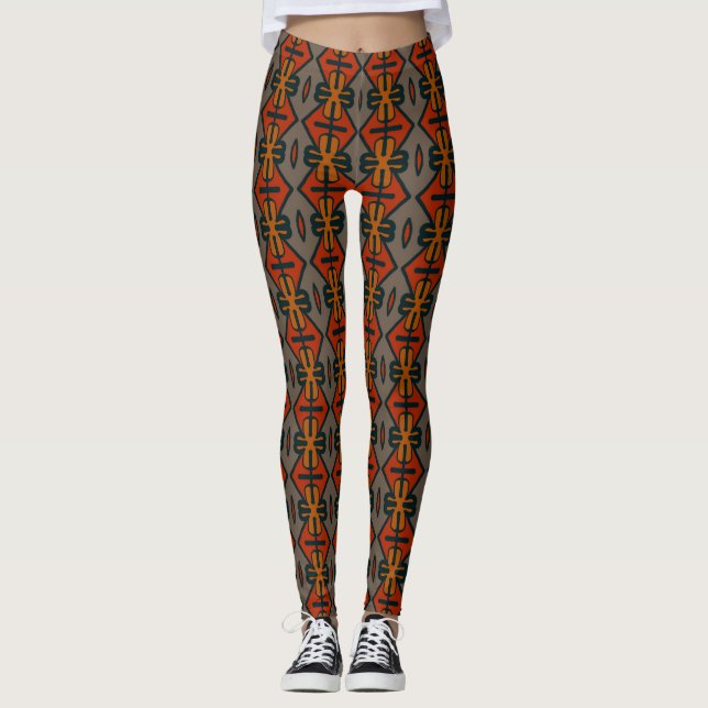 leggings tribais de impressão (Frente)