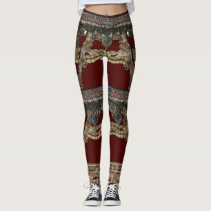 Leggings Tribais de Kuchi Vermelho