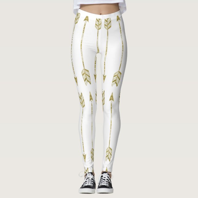 Leggings - Tribal Arrows Dourados (Frente)