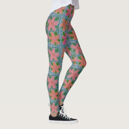 Leggings Tropicais De Padrão Floral