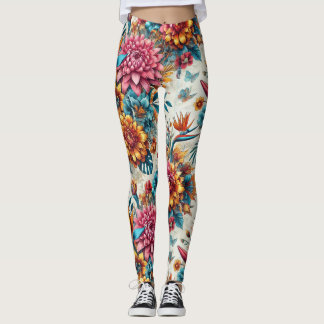 Leggings Tropicais De Paraíso Floral