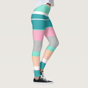 Leggings Turquesa e Pêssego Vibrações Positivas