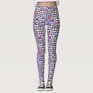 Leggings Unicórnicas de Cor da Água Preta/Púrpura,
