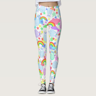 Leggings Unicórnios E Arco-íris