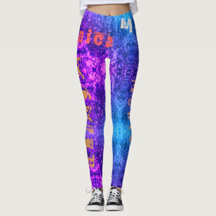 Leggings Unisex de nome de repetição personalizado