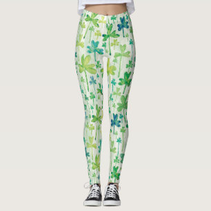 Leggings Verde Claro do Dia de São Patrício com Tr