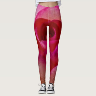 Leggings verde floral rosas estilo de vida feminin