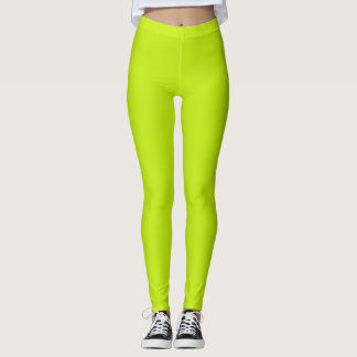 Leggings Verde Limão Neon Vibrante - Minimalista M