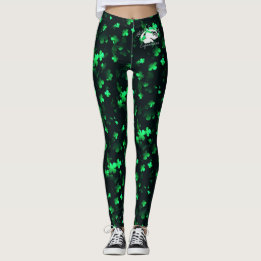 Leggings verdes com logotipo branco B&BE