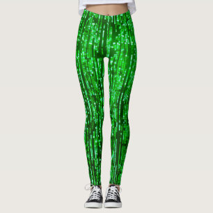 Leggings verdes de alta cintura para mulheres - co