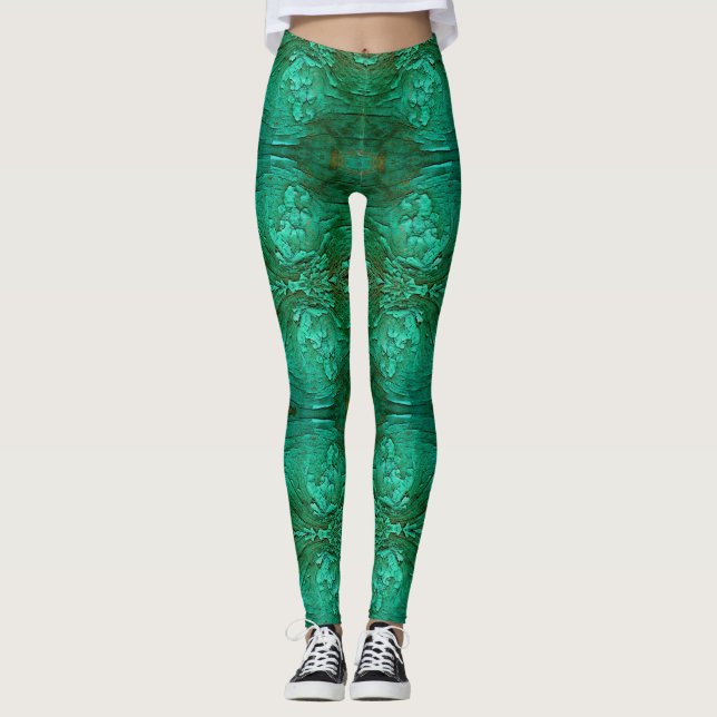 Leggings verdes de madeira. (Frente)