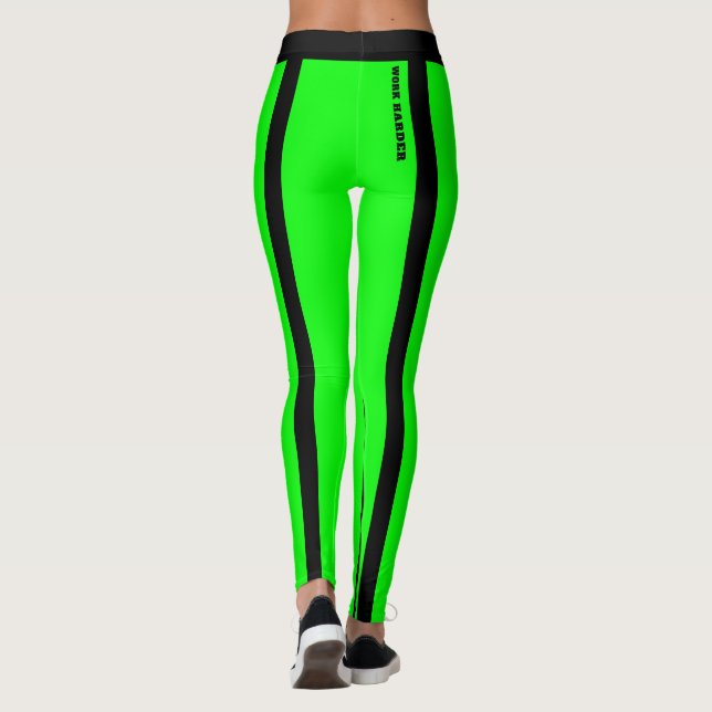 Leggings Verdes e Pretas Fluorescentes Personaliza (Verso)