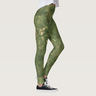 Leggings verdes Impressão florais