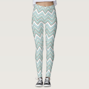 Leggings verdes mestiças de chevron feminino