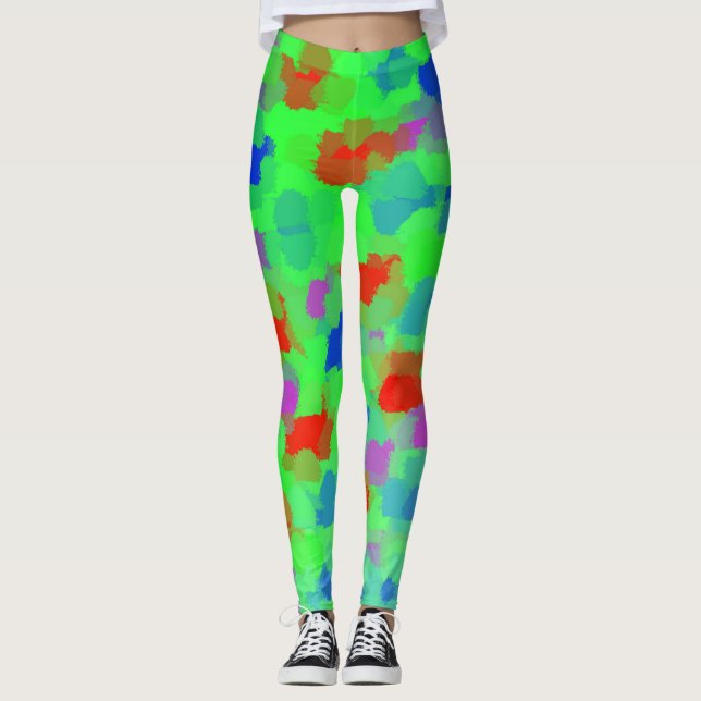 leggings verdes padrão moderno elegante (Frente)