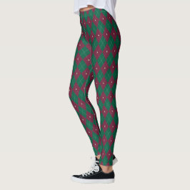 Leggings Verdes Xadrez para Mulheres