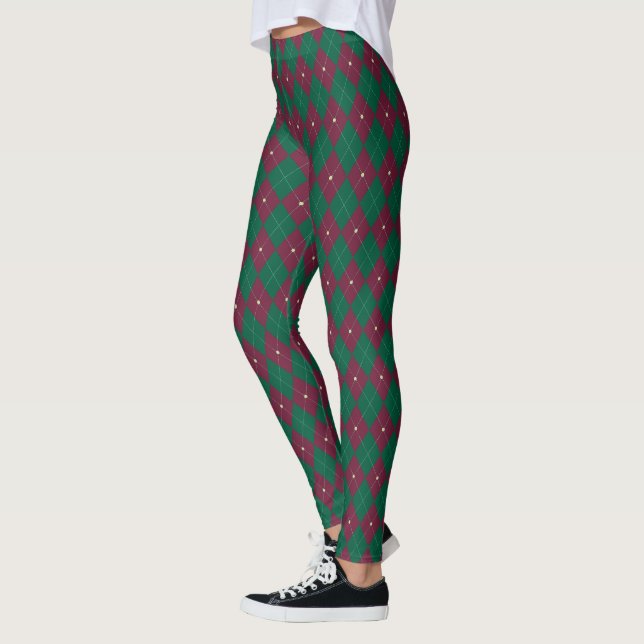 Leggings Verdes Xadrez para Mulheres (Esquerda)