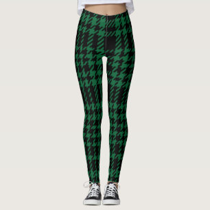 Leggings verdes/Xadrezes negras femininas