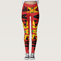 Leggings Vermelhas da bandeira jamaicana