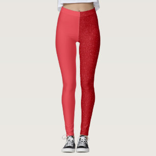 Leggings Vermelhas de Duas Cores Personalizáveis –