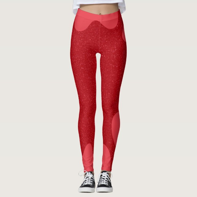 Leggings Vermelhas de Tomate Orgânico – Design Per (Frente)