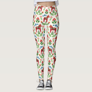 Leggings vermelhas dos cavalos Dala suecos