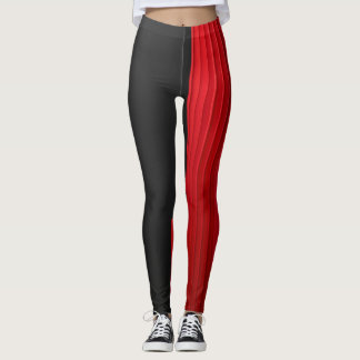 Leggings Vermelhas e Pretas Treino Atlético Ousado