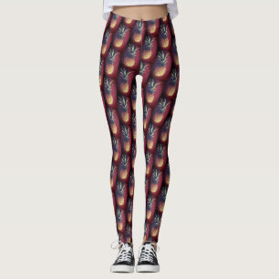 Leggings Vermelhas Funky Deliciosas de Abacaxi