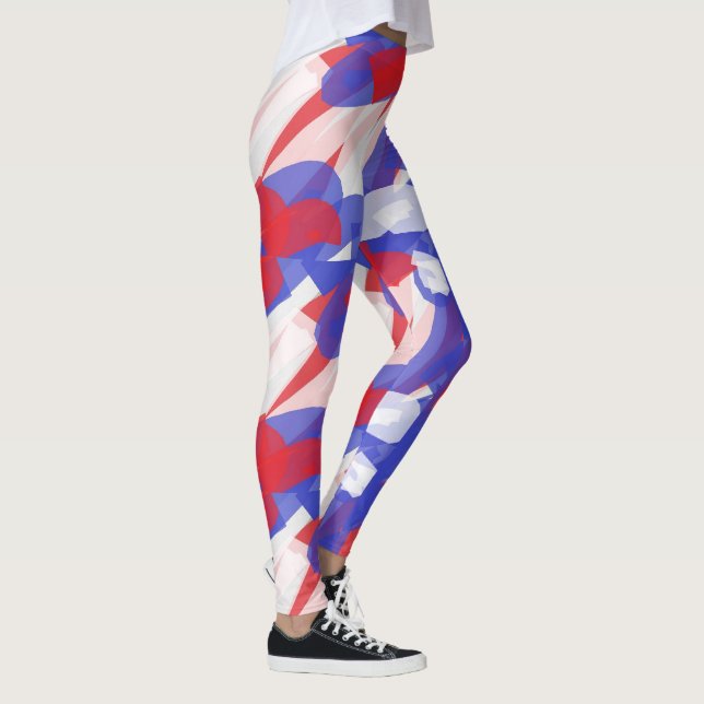 Leggings Vermelho Branco Azul  (Direita)