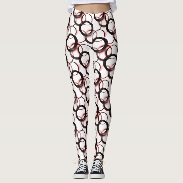 Leggings Véu de Obsidiana – Círculos Monocromático (Frente)