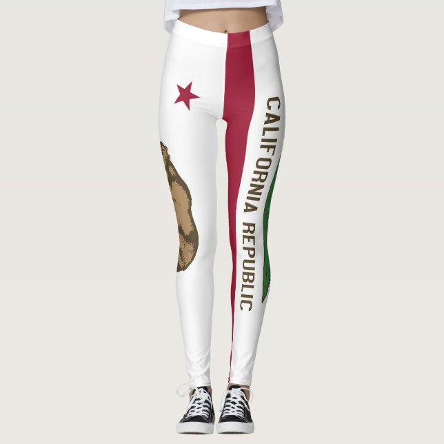 Leggings with flag of California State, EUA (Frente)