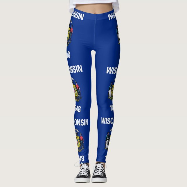 Leggings with flag of Wisconsin State, EUA (Frente)