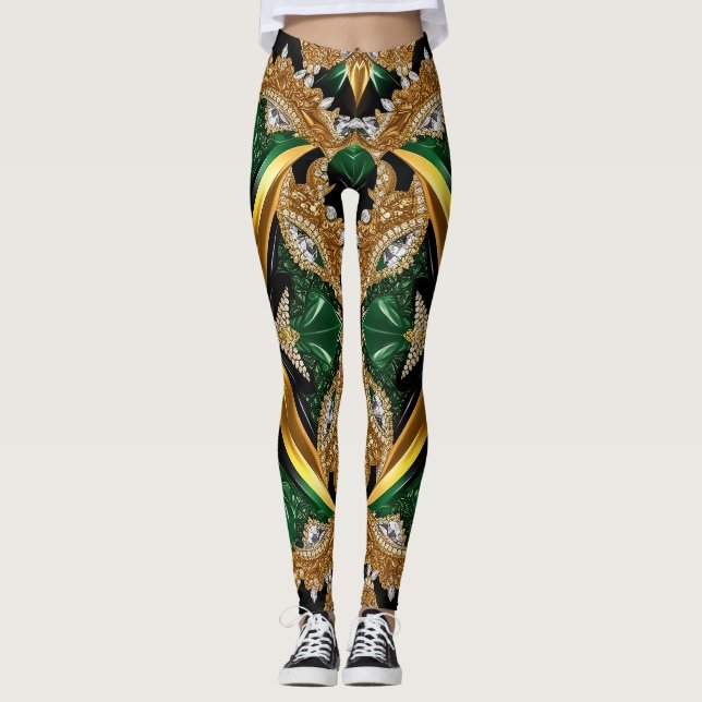 Leggings with Jamaican Colors design (Frente)